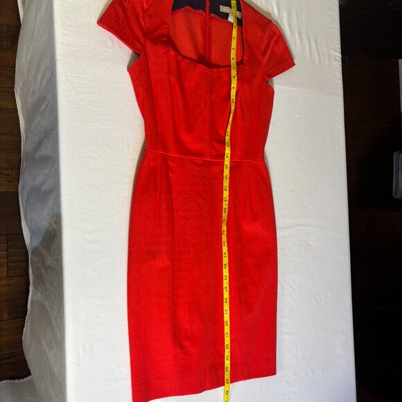 Banana Republic Red Cap Sleeve Fitted Sheath Dress - Size 4 - Picture 3 of 11